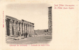 EGYPTE - Ile Philae - Colonnade Du Temple D'Isis - Animé - Carte Postale Ancienne - Other & Unclassified