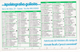 Calendarietto - Lipolitografia Gullotta - Catania - Anno 1999 - Small : 1991-00