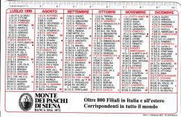 Calendarietto - Monte Dei Paschi Di Siena - Anno 1999 - Tamaño Pequeño : 1991-00