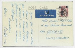 KENYA 70C SOLO CARD AVION TEA HOTEL KARICHO 1971 TO GENEVE - Kenia (1963-...)