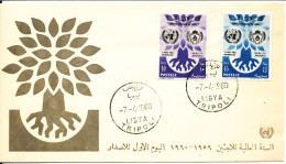 Libya FDC 7-4-1960 International Refugee Year 1960 With Cachet - Refugees