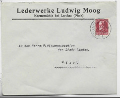 GERMANY 10 PF BAYERN SOLO LETTRE COVER BRIEF LANDA 1918 PFALZ TO HIER - Storia Postale