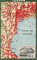 13824632 Lugano Lago Di Lugano TI Gebietskarte Panorama  - Sonstige & Ohne Zuordnung