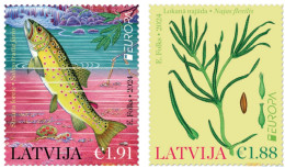 LATVIA 2024 Europa CEPT. Underwater Fauna & Flora - Fine Set MNH - Letland