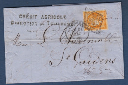 Bordeaux N° 48 Sur Lettre De Toulouse Pour St Gaudens - 1870 Emisión De Bordeaux