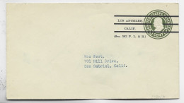 ETATS UNIS USA ENTIER 1 CENT ENVELOPPE COVER LOS ANGELES CALIF TO SAN GABRIEL - 1901-20