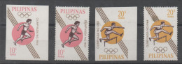 Philippines, Athletics, Hurdles, Relay, Perforated And Imperforated, Olympic Games Rome 1964, MNH - Leichtathletik