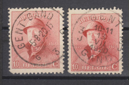 COB 168 Oblitération Centrale GENT 3 - 1919-1920 Albert Met Helm