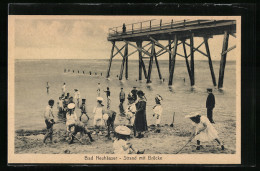 AK Bad Neuhäuser, Strand Mit Brücke  - Ostpreussen