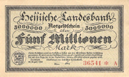 Notgeld Hessische Landesbank 5 Millionen Mark 1923 AU/EF (II) - Lokale Ausgaben