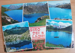 CARTOLINA ITALIA TRENTO MADONNA DI CAMPIGLIO GIRO LAGHI VEDUTINE SALUTI Italy Postcard ITALIEN Ansichtskarten - Trento