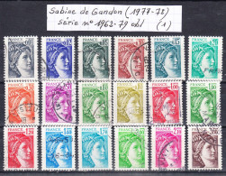 France Sabine De Gandon (1977-78) Y/T Série 1962/79 Oblitéré (lot1) - 1977-1981 Sabina Di Gandon