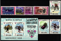 Umm Al Quiwain 254A-260A Mit Block 13 Postfrisch Olympische Spiele 1968 #KO155 - Autres & Non Classés