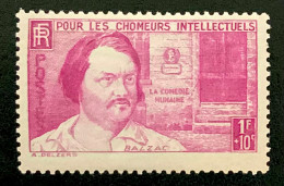 1940 FRANCE N 463 BALZAC LA COMÉDIE HUMAINE - POUR LES CHÔMEURS INTELLECTUELS - NEUF* - Unused Stamps