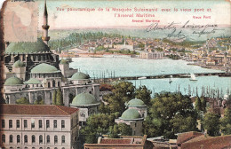 TURQUIE - Vue Panoramique De La Mosquée Suleimanié Avec Le Vieux Pont Et L'Arsenal Maritime - Carte Postale Ancienne - Turquie