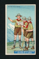 Chromo Félix Potin  Conserves De Viandes  La Vie Des Boys-scouts  Lecture De La Carte  En Montagne - Sonstige & Ohne Zuordnung