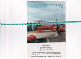 Erik De Bruyn-Neyt, Dendermonde 1958, Vliegtuigongeval Wichelen 1997. Foto Vliegtuig - Todesanzeige