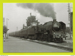 59 CAUDRY N°139 TRAIN La Super Pacific Locomotive à Vapeur 231 C 61 En Gare En Avril 1956 Citroën 2CV VOIR DOS - Caudry