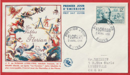 FDC 1er Jour FRANCE FLORIAN SAUVE 1955 ( Les Fables De Florian ) - 1950-1959