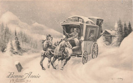 FETES - VOEUX - Nouvel An - Bonne Année - 19 Janvier 1912 - Cheval - Voiture - Homme - Femme - Carte Postale Ancienne - New Year