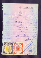 1971 LIBYA * 2 STAMPS , 1 D& 2 D Revenue StampS Fiscal & Visa On Pakistan Passport Page - Libya