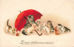 FETES - VOEUX - Nouvel An - Bonne Et Heureuse Année - Chats - Parapluie - Jouets - Colorisé - Carte Postale Ancienne - New Year