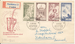 Czechoslovakia Registered FDC 17-3-1956 Complete Set Of 4 Spa And Baden With Cachet - FDC