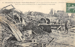 CPA 53 AGET DERAILLEMENT DU RAPIDE PARIS ST NAZAIRE DEBRIS DES VOITURES COUCHETTES ..5 NOVEMBRE 1909 - Sonstige & Ohne Zuordnung