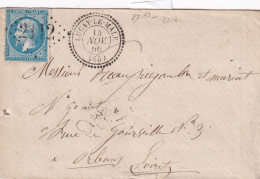 LETTRE. 14 NOV 1866. N° 22. PERLÉ T22. LUCAY-LE-MALE. INDRE. GC 2112. POUR ORLEANS. PERIGUEUX A PARIS D - 1849-1876: Periodo Clásico