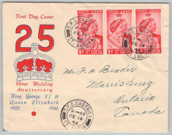 ST. LUCIA - FDC 1949 SILVER WEDDING / 6320 - Ste Lucie (...-1978)