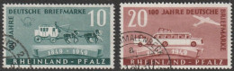 Franz. Zone- Rheinland-Pfalz: 1949, Mi. Nr. 49-50, 100 Jahre Deutsche Briefmarken.  Gestpl./used - Rijnland-Palts