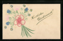 Papierkunst-AK Blumen Und Blüten Mit Gezeichneten Details  - Andere & Zonder Classificatie