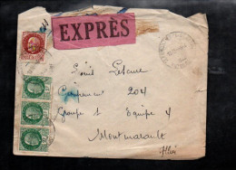 PETAIN SUR LETTRE EXPRES DE LANGON DE CLERMONT FERRAND 1944 - 1921-1960: Periodo Moderno