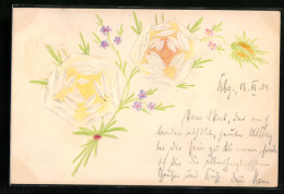 Papierkunst-AK Schöne Blumen Mit Gezeichneten Details  - Sonstige & Ohne Zuordnung