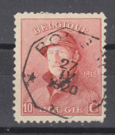 COB 168 Oblitération Centrale Télégraphe BOUSSU - 1919-1920 Albert Met Helm