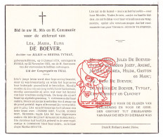 DP Lea Maria De Boever / Tytgat 27j. ° Huise Zingem 1934 † Sijsele Damme 1951 Van Torhout Clochet - Devotion Images