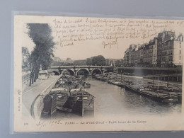 Paris Pont Neuf Péniches , Dos 1900 - Hausboote