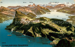 13811373 Buergenstock Vierwaldstaettersee Panoramakarte Buergenstock - Andere & Zonder Classificatie