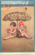 COLOMBO - E (illustrateur) -  Plage, Couple D'enfants Et Poupée. - Colombo, E.