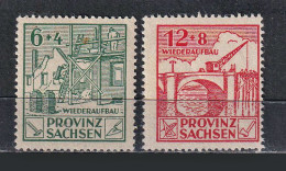 Allemagne 2 Timbres Neufs De La Saxe Zone Soviétique 1946 - Postfris