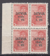 Germany Occupation In WWII Lettland 1941 Latvija Latvia Mi#1 Mint Never Hinged Pc. Of 4 - Bezetting 1938-45