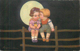 COLOMBO - E (illustrateur) - Couple D'enfants Au Clair De Lune. - Colombo, E.