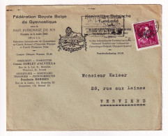 Lettre Belgique Fédération Royale Belge De Gymnastique Timbre Léopold III 1F50 Verviers - 1934-1935 Leopold III