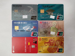 6pcs China Bank Card, - Geldkarten (Ablauf Min. 10 Jahre)