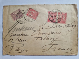 Romania, Cover With 4 King Ferdinand Stamps, To Paris - Briefe U. Dokumente