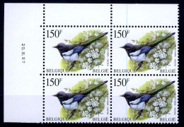 België 2697-Cu - Vogels - Buzin - Ekster - Pie Bavarde - Met HOEKDATUM En Blauwe RAKELSTREEP - SUP - 1985-.. Oiseaux (Buzin)