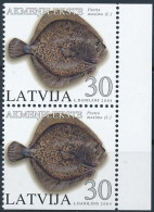 Mi 616 Do/Du ** MNH / Fish, Turbot, Psetta Maxima - Latvia