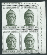 Italia 1965; Dante Alighieri, Anniversario Della Nascita. Lire 500 Scultura Bronzea Del Poeta: Quartina D' Angolo. - 1961-70: Neufs