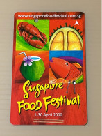 Singapore SMRT TransitLink Metro Train Subway Ticket Card, Singapore Food Festival 2000, Set Of 1 Used Card - Singapour