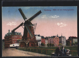 AK Hamburg-St.Pauli, Windmühle Auf Dem Heiligengeistfelde  - Moulins à Vent